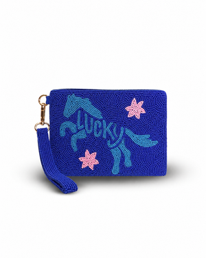 Tucker Tweed Lucky Horse Medium Beaded Pouch