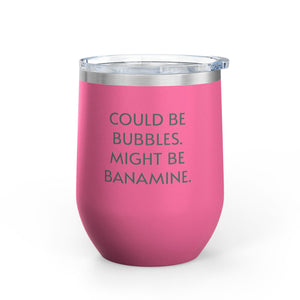 Wine Tumbler, 12oz - Bubbles/Banamine - Pastels
