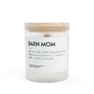 Frosted Glass Candle, 11oz - Barn Mom
