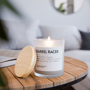 Frosted Glass Candle, 11oz - Barrel Racer