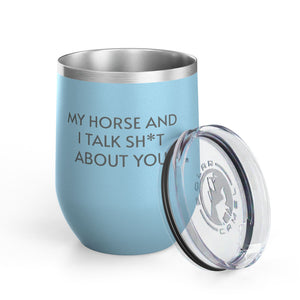 Wine Tumbler, 12oz - Horse And I Talk - Pastels