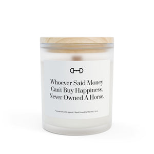 Frosted Glass Candle, 11oz - Money Can't Buy Happiness