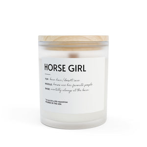 Frosted Glass Candle, 11oz - Horse Girl
