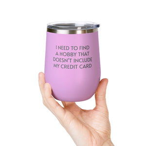 Wine Tumbler, 12oz - Credit Card - Pastels