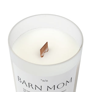 Frosted Glass Candle, 11oz - Barn Mom
