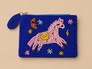 Tucker Tweed Pink Pony Small Beaded Pouch