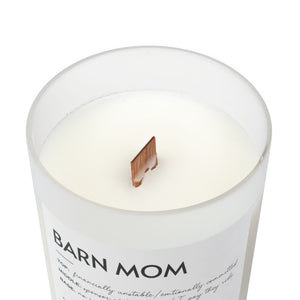 Frosted Glass Candle, 11oz - Barn Mom