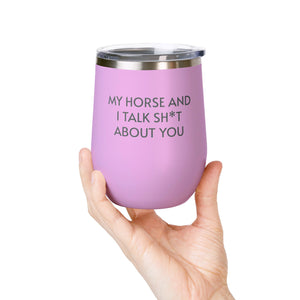 Wine Tumbler, 12oz - Horse And I Talk - Pastels