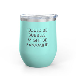 Wine Tumbler, 12oz - Bubbles/Banamine - Pastels