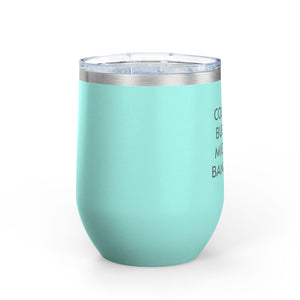 Wine Tumbler, 12oz - Bubbles/Banamine - Pastels