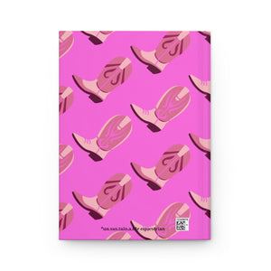 Hardcover Journal Matte (Lined) - Pink Cowgirl Boots