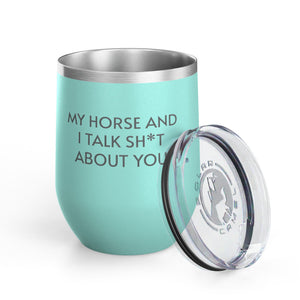 Wine Tumbler, 12oz - Horse And I Talk - Pastels