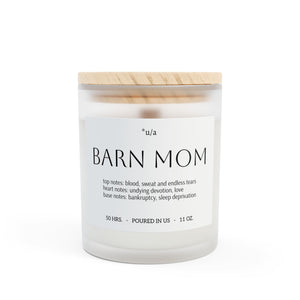 Frosted Glass Candle, 11oz - Barn Mom