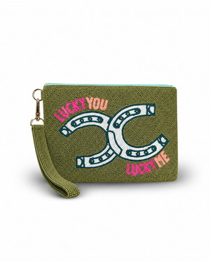 Tucker Tweed Lucky You, Lucky Me Large Beaded Pouch
