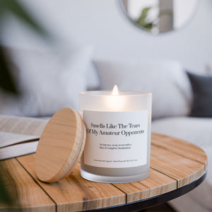 Frosted Glass Candle, 11oz - Amateur Opponents