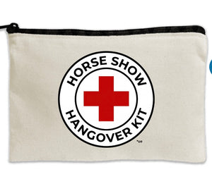 Travel Canvas Zipper Pouch - 8.5" x 11" - Horse Show Hangover Kit