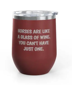 Wine Tumblers - 12 oz - Horses/Wine