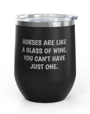 Wine Tumblers - 12 oz - Horses/Wine