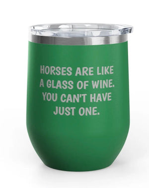 Wine Tumblers - 12 oz - Horses/Wine