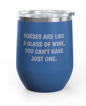Wine Tumblers - 12 oz - Horses/Wine