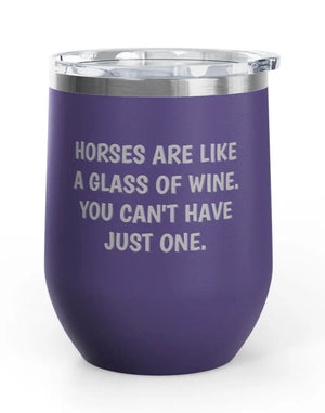 Wine Tumblers - 12 oz - Horses/Wine