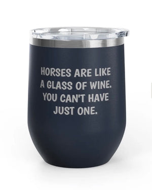 Wine Tumblers - 12 oz - Horses/Wine