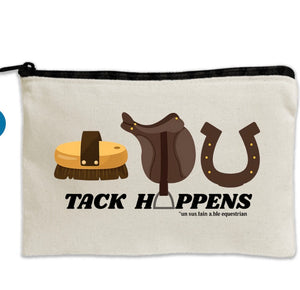 Travel Canvas Zipper Pouch -  8.5" x 11" - Tack Happens