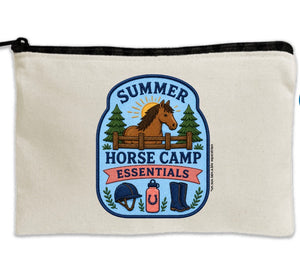 Travel Canvas Zipper Pouch -  8.5" x 11" - Summer Camp