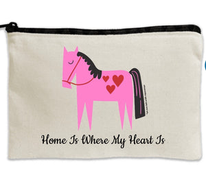 Travel Canvas Zipper Pouches - 8.5" x 11" - Home/Heart