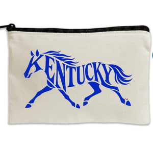 Travel Canvas Zipper Pouch -  8.5" x 11" - Kentucky
