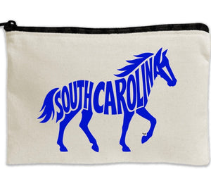 Travel Canvas Zipper Pouch -  8.5: x 11" - South Carolina