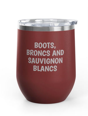 Wine Tumblers, 12 oz. -  Boots/Broncs