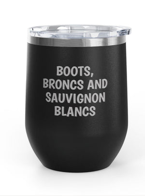 Wine Tumblers, 12 oz. -  Boots/Broncs