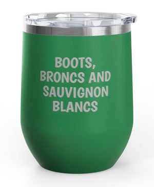 Wine Tumblers, 12 oz. -  Boots/Broncs