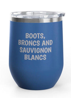 Wine Tumblers, 12 oz. -  Boots/Broncs