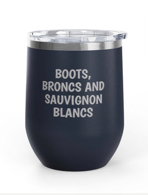 Wine Tumblers, 12 oz. -  Boots/Broncs