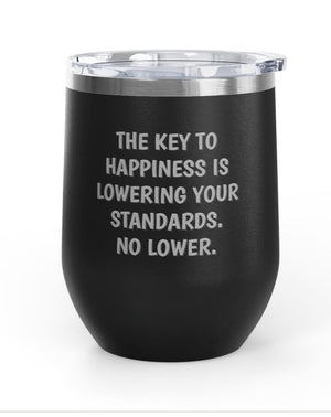 Wine Tumbler, 12 oz. - Key To Happiness