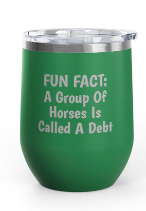 Wine Tumblers, 12 oz. - Horses/Debt