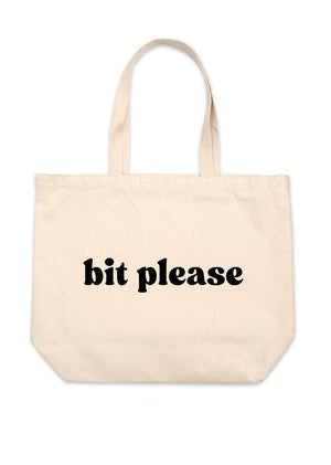 Jumbo Cotton Canvas Tote Bag - Bit Please