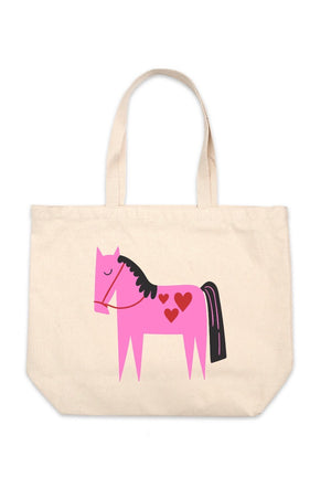 Jumbo Cotton Canvas Tote - Pink Pony