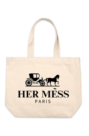 Jumbo Cotton Canvas Tote - Her Mess