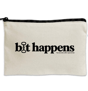 Travel Canvas Zipper Pouch - 11" x 8.5" - Bit Happens