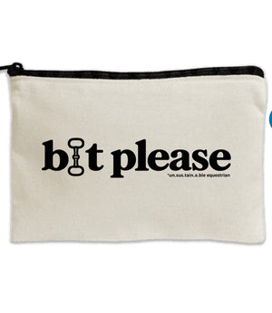 Travel Canvas Zipper Pouch -  11' x 8.5" - Bit Please