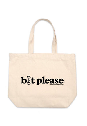 Jumbo Cotton Canvas Tote Bag - Bit Please