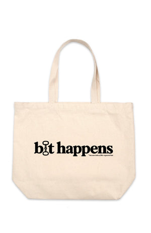 Jumbo Cotton Canvas Tote - Bit Happens