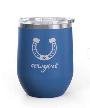 Wine Tumblers -  12 oz. - Cowgirl - Engraved