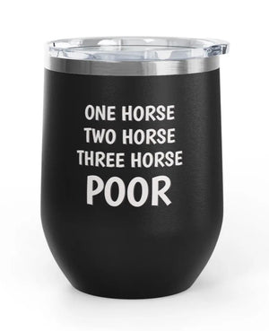Wine Tumblers, 12 oz. - Engraved - One Horse/Two Horse