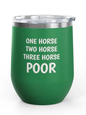 Wine Tumblers, 12 oz. - Engraved - One Horse/Two Horse