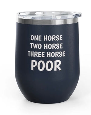 Wine Tumblers, 12 oz. - Engraved - One Horse/Two Horse