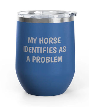 Wine Tumblers, 12 oz. - Engraved - Horse/Problem
